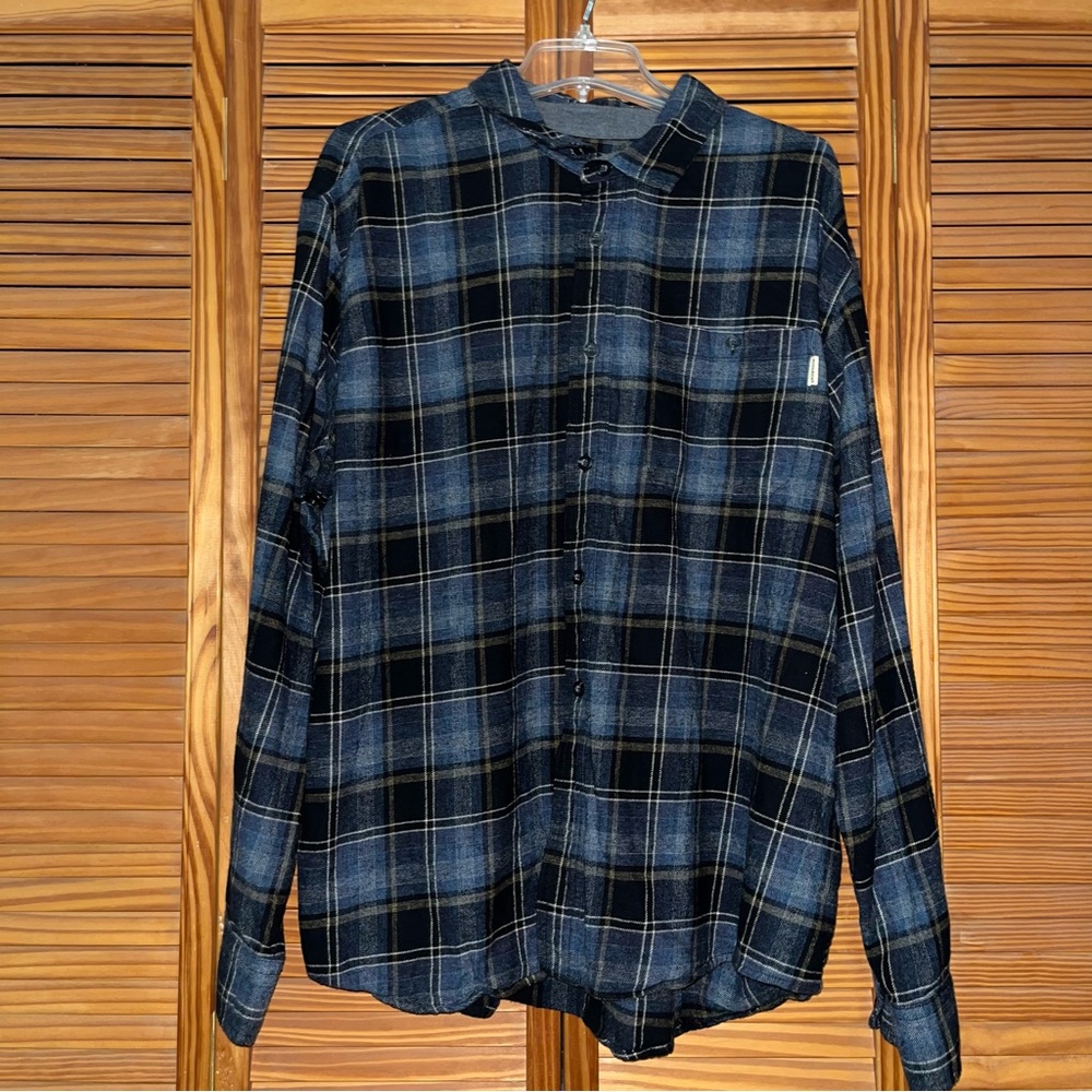 Woolrich Blue Plaid Flannel 3XL Long Sleeve‎ Shirt